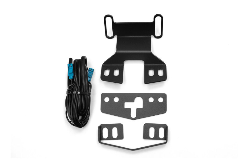 Ford Bronco Raptor Camera Relocation Bracket - Front - DV8 Offroad - Micro-Texture Black Powder Coated - `21-`26